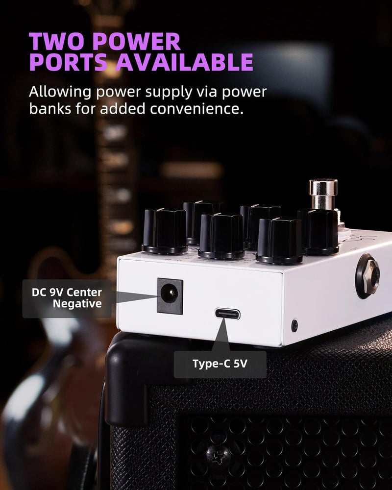 LEKATO Delay Digital Guitar Effect Pedal with Tape Temps, LoFi, dTAP, Reverse Delay Pedal with Hardware Bypass for Electric Guitar (EP-04) - Image 2